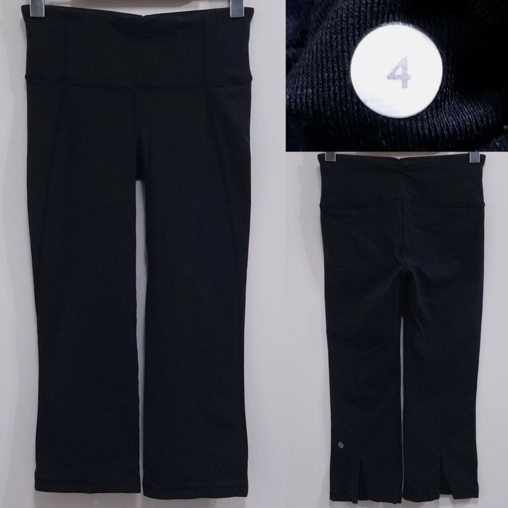 Lululemon Gather & Crow Black Cropped Leggings Size 4 XS Pants Running Yoga